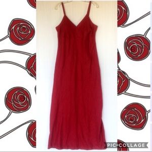Old Navy red linen maxi dress, size 10